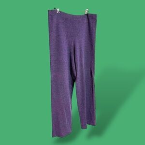Eileen Fisher Wool Low Waisted Lounge Purple Pants